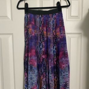 Bar III Purple Abstract Pleated Skirt
